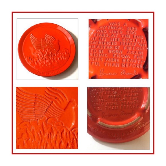 Vintage Frankoma Phoenix Plate & Mugs Pottery Set - Picture 4 of 9